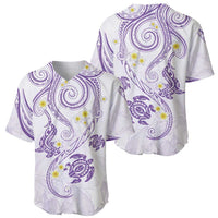 Polynesia Tribal Baseball Jersey Lilac Plumeria Tentacles LT7 - Polynesian Pride