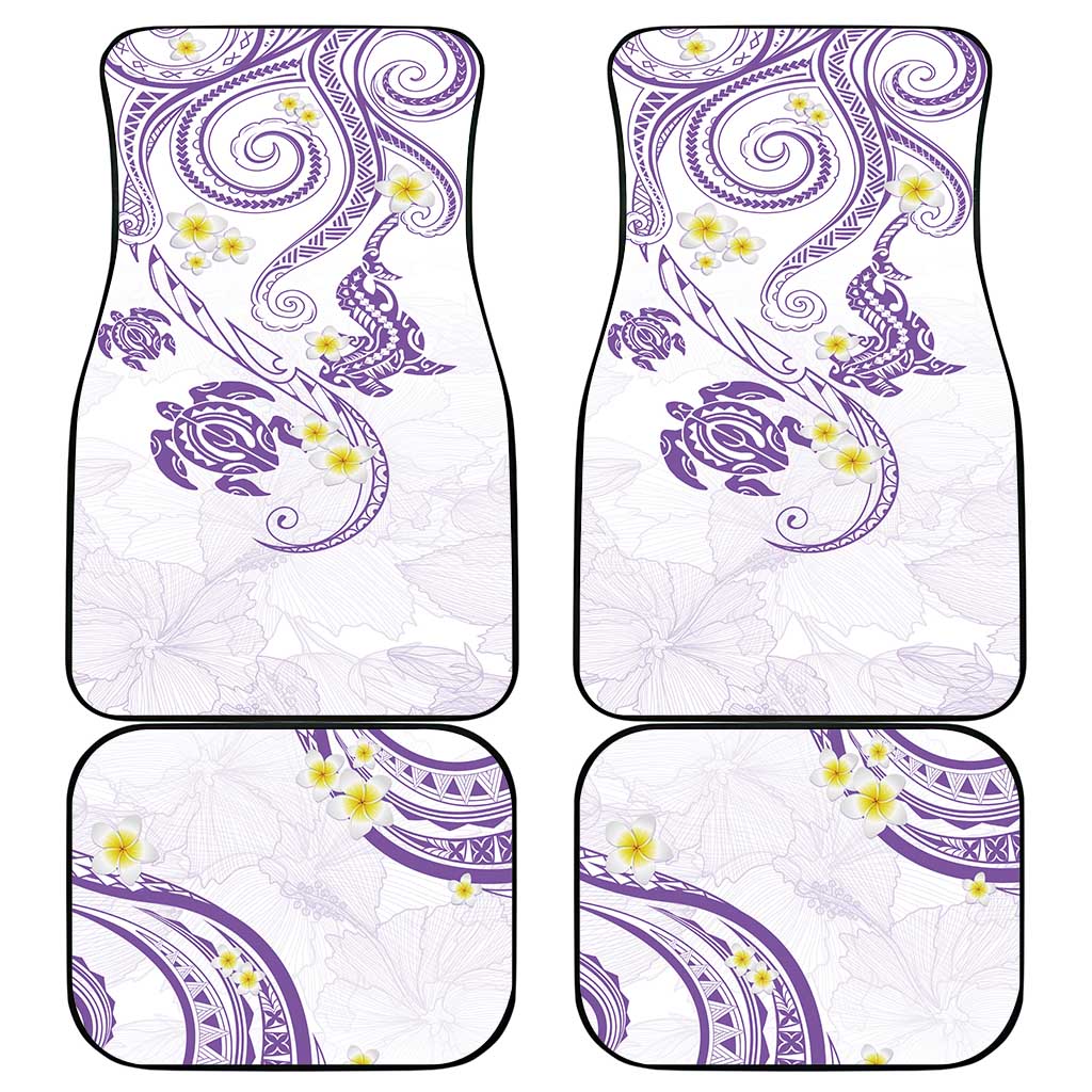 Polynesia Tribal Car Mats Lilac Plumeria Tentacles