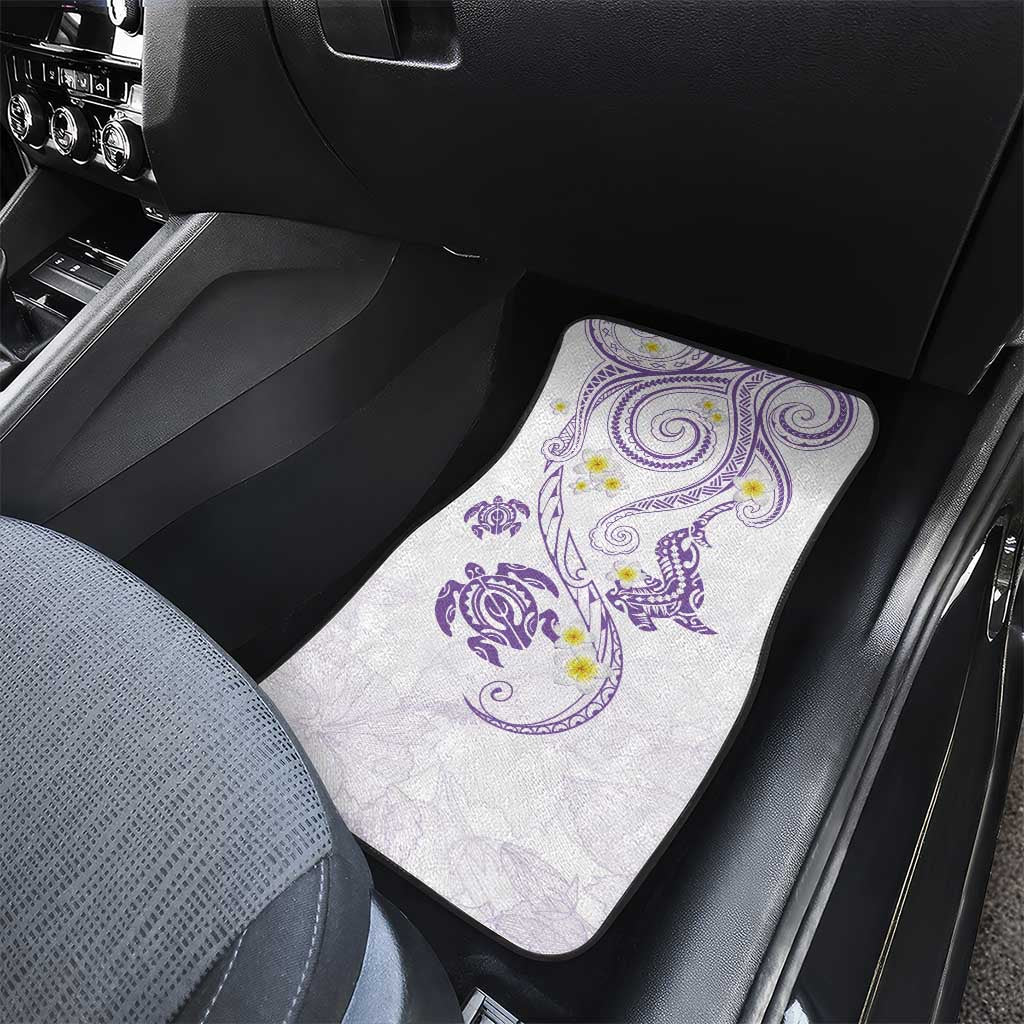 Polynesia Tribal Car Mats Lilac Plumeria Tentacles