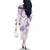 Polynesia Tribal Family Matching Off The Shoulder Long Sleeve Dress and Hawaiian Shirt Lilac Plumeria Tentacles
