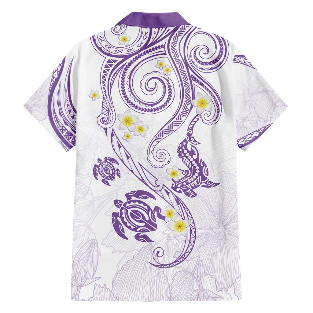 Polynesia Tribal Family Matching Off Shoulder Maxi Dress and Hawaiian Shirt Lilac Plumeria Tentacles LT7 - Polynesian Pride