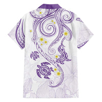 Polynesia Tribal Family Matching Puletasi and Hawaiian Shirt Lilac Plumeria Tentacles LT7 - Polynesian Pride