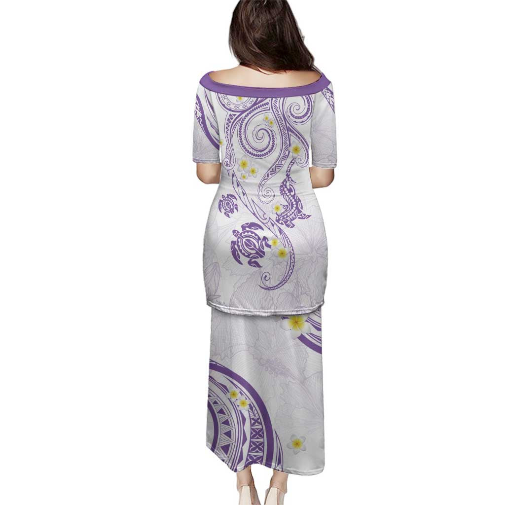 Polynesia Tribal Family Matching Puletasi and Hawaiian Shirt Lilac Plumeria Tentacles LT7 - Polynesian Pride