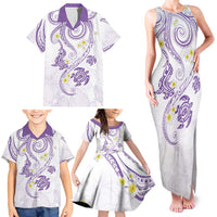 Polynesia Tribal Family Matching Tank Maxi Dress and Hawaiian Shirt Lilac Plumeria Tentacles LT7 - Polynesian Pride