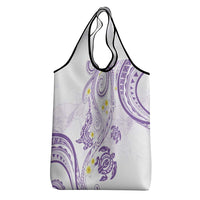 Polynesia Tribal Grocery Bag Lilac Plumeria Tentacles