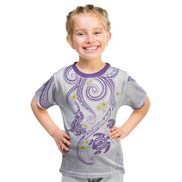 Polynesia Tribal Kid T Shirt Lilac Plumeria Tentacles LT7 Lilac - Polynesian Pride