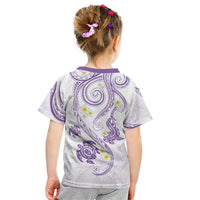 Polynesia Tribal Kid T Shirt Lilac Plumeria Tentacles LT7 - Polynesian Pride