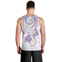 Polynesia Tribal Men Tank Top Lilac Plumeria Tentacles