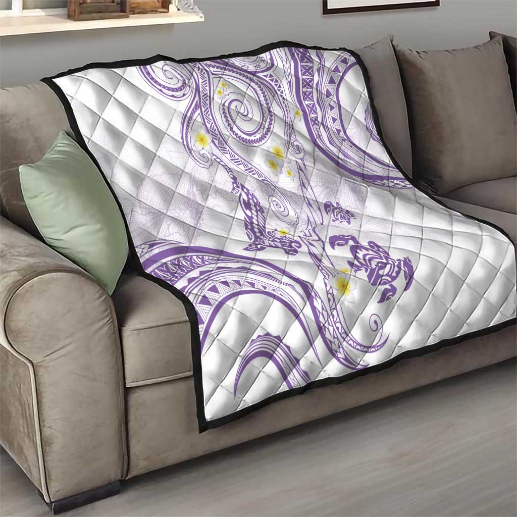 Polynesia Tribal Quilt Lilac Plumeria Tentacles LT7 - Polynesian Pride