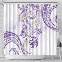 Polynesia Tribal Shower Curtain Lilac Plumeria Tentacles