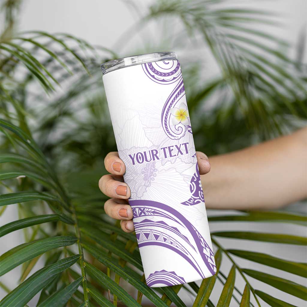 Polynesia Tribal Skinny Tumbler Lilac Plumeria Tentacles