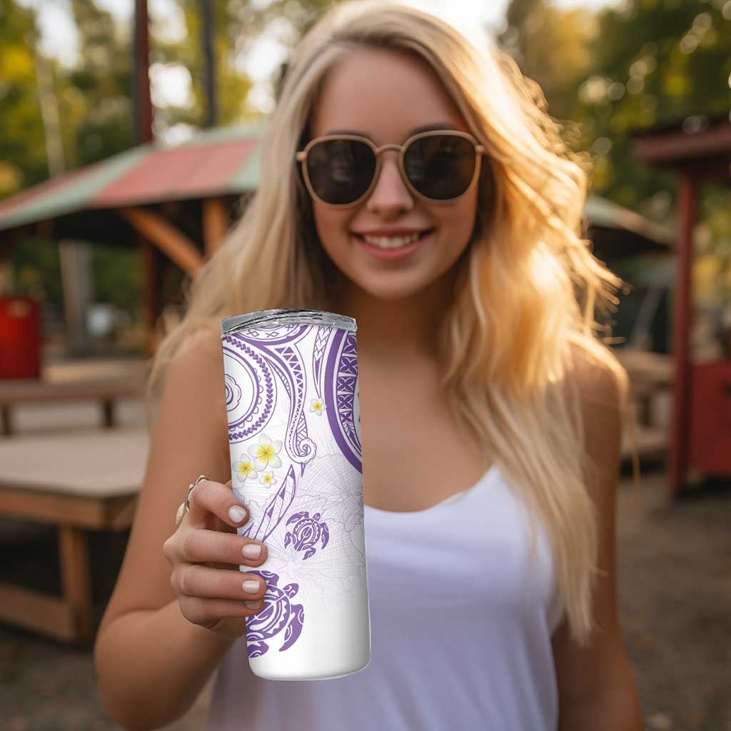 Polynesia Tribal Skinny Tumbler Lilac Plumeria Tentacles