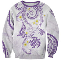 Polynesia Tribal Sweatshirt Lilac Plumeria Tentacles