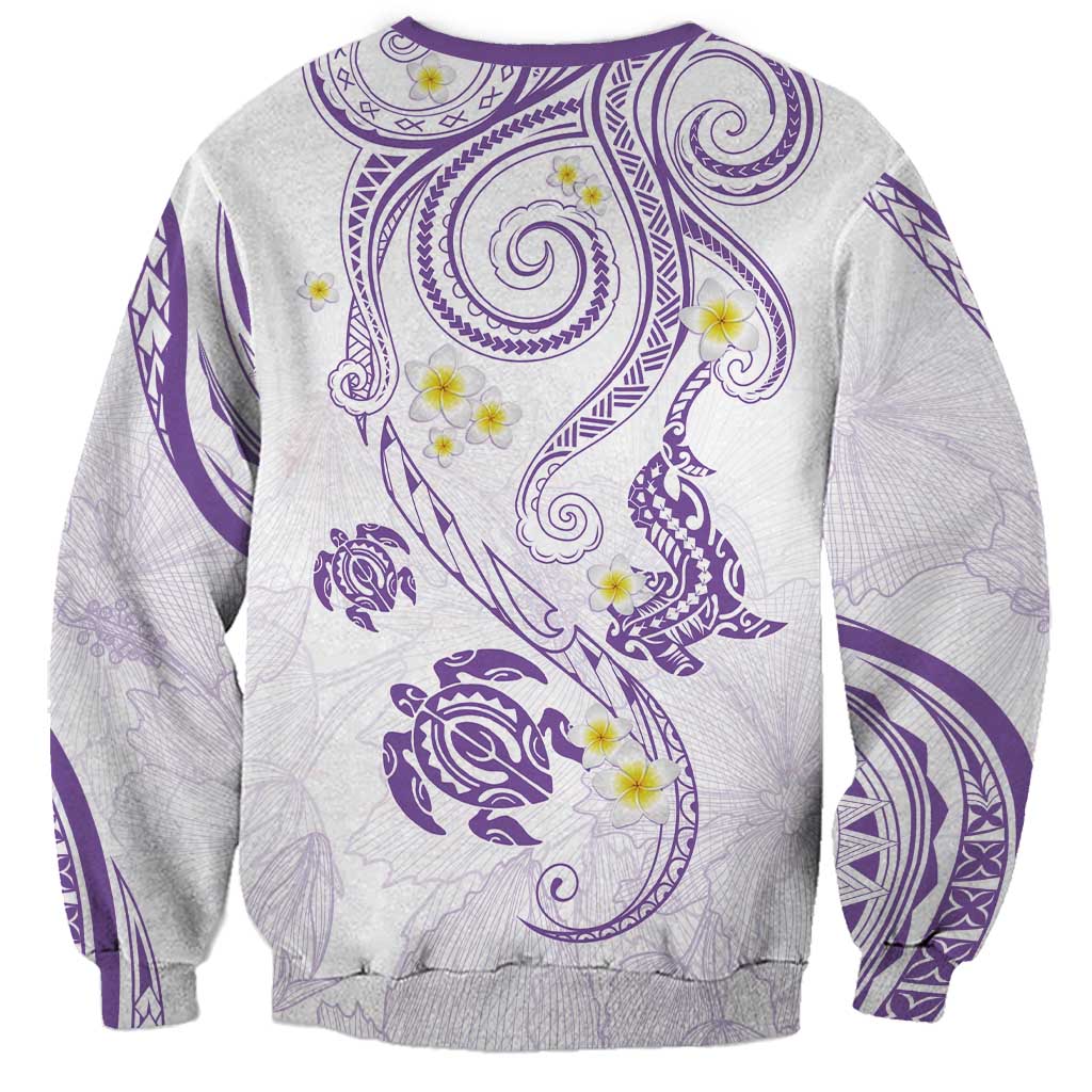 Polynesia Tribal Sweatshirt Lilac Plumeria Tentacles