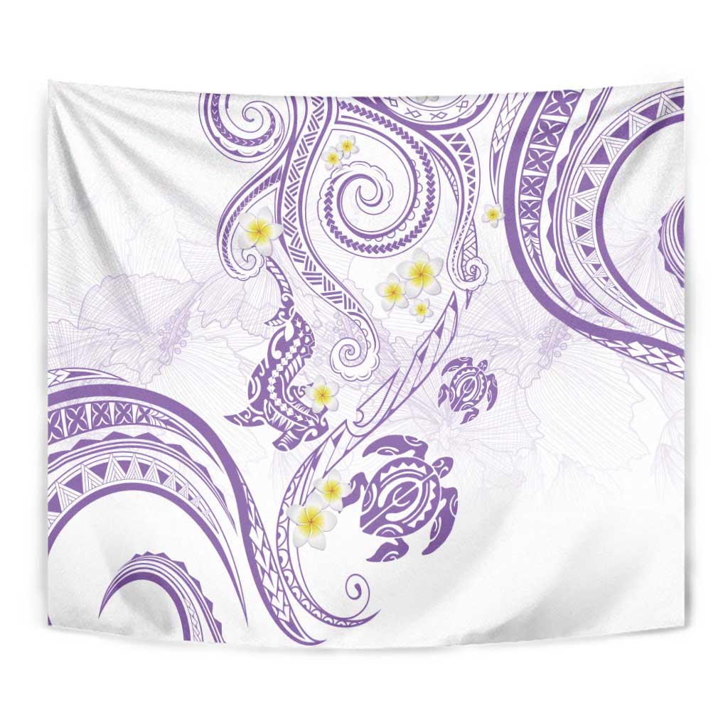 Polynesia Tribal Tapestry Lilac Plumeria Tentacles
