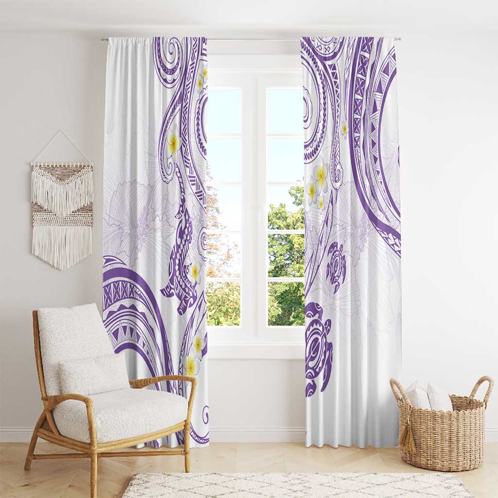 Polynesia Tribal Window Curtain Lilac Plumeria Tentacles