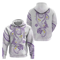 Polynesia Tribal Zip Hoodie Lilac Plumeria Tentacles