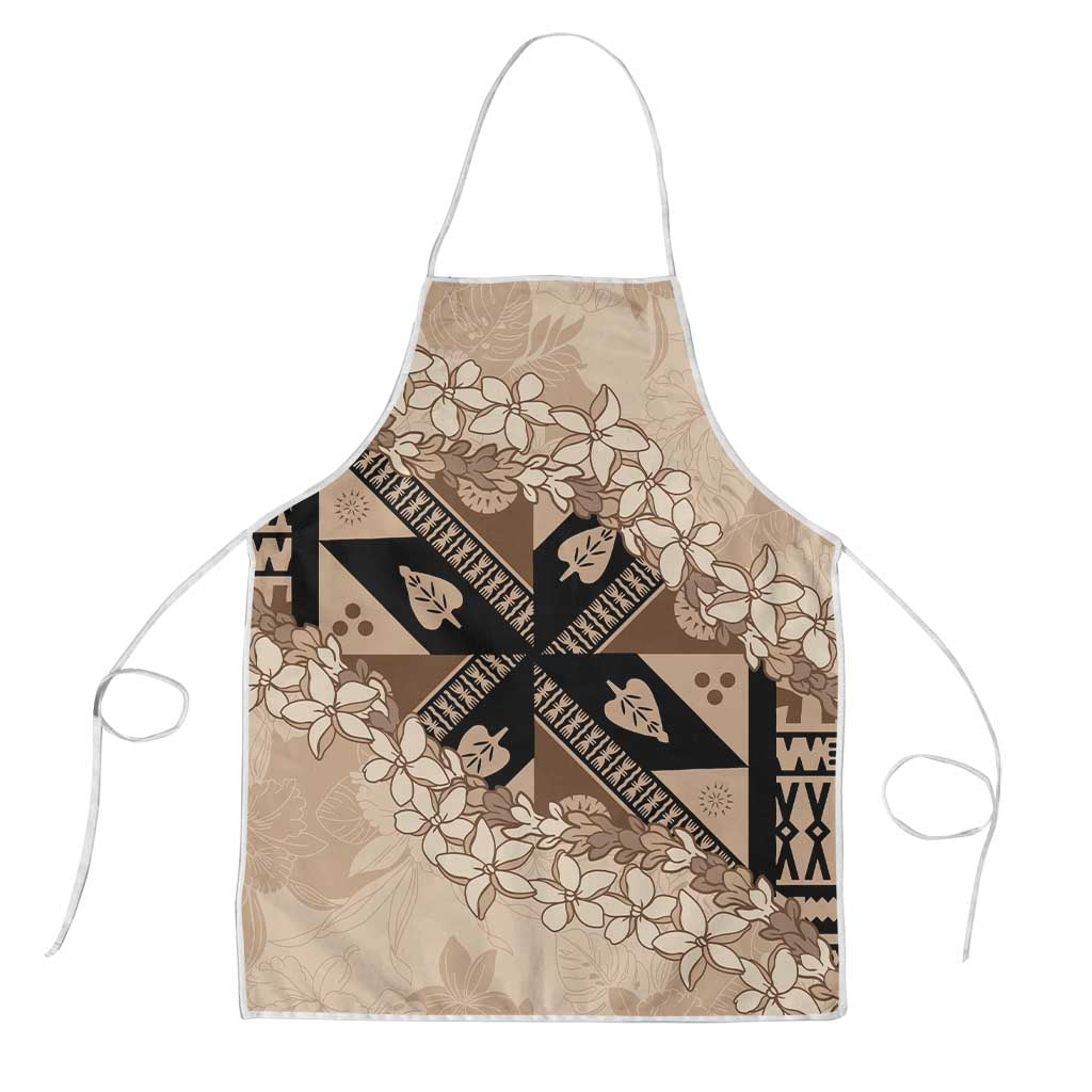 Bula Fiji Plumeria Tagimoucia Salusalu Beige Apron Kaiviti Masi LT7 Beige - Polynesian Pride