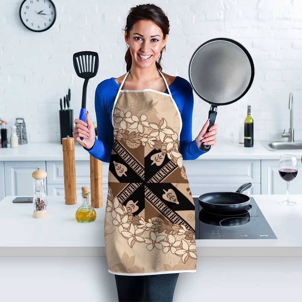 Bula Fiji Plumeria Tagimoucia Salusalu Beige Apron Kaiviti Masi LT7 - Polynesian Pride