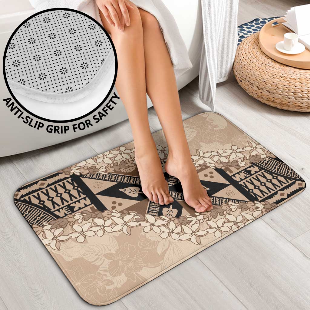 Bula Fiji Plumeria Tagimoucia Salusalu Beige Bathroom Set Kaiviti Masi LT7 - Polynesian Pride