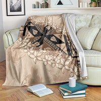 Bula Fiji Plumeria Tagimoucia Salusalu Beige Blanket Kaiviti Masi LT7 Beige - Polynesian Pride