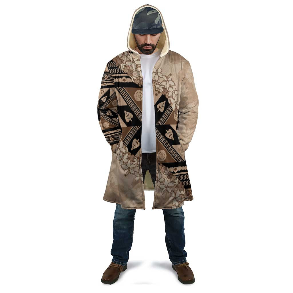 Bula Fiji Plumeria Tagimoucia Salusalu Beige Cloak Kaiviti Masi - Polynesian Pride