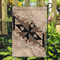 Bula Fiji Plumeria Tagimoucia Salusalu Beige Garden Flag Kaiviti Masi LT7 Garden Flag Beige - Polynesian Pride
