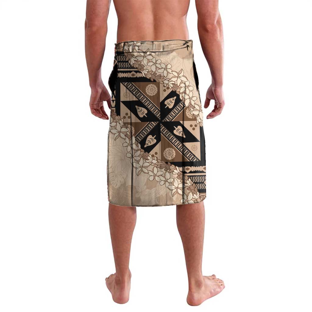 Bula Fiji Plumeria Tagimoucia Salusalu Beige Lavalava Kaiviti Masi LT7 - Polynesian Pride