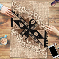 Bula Fiji Plumeria Tagimoucia Salusalu Beige Puzzle Kaiviti Masi - Polynesian Pride