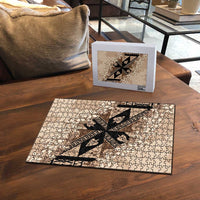 Bula Fiji Plumeria Tagimoucia Salusalu Beige Puzzle Kaiviti Masi - Polynesian Pride