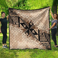 Bula Fiji Plumeria Tagimoucia Salusalu Beige Quilt Kaiviti Masi LT7 - Polynesian Pride