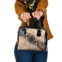 Bula Fiji Plumeria Tagimoucia Salusalu Beige Shoulder Handbag Kaiviti Masi LT7 One Size Beige - Polynesian Pride