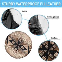 Bula Fiji Plumeria Tagimoucia Salusalu Beige Spare Tire Cover Kaiviti Masi - Polynesian Pride