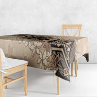 Bula Fiji Plumeria Tagimoucia Salusalu Beige Tablecloth Kaiviti Masi LT7 - Polynesian Pride