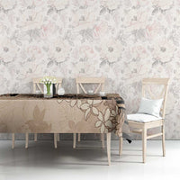 Bula Fiji Plumeria Tagimoucia Salusalu Beige Tablecloth Kaiviti Masi LT7 - Polynesian Pride