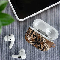 Bula Fiji Plumeria Tagimoucia Salusalu Mocha AirPods Case Kaiviti Masi - Polynesian Pride
