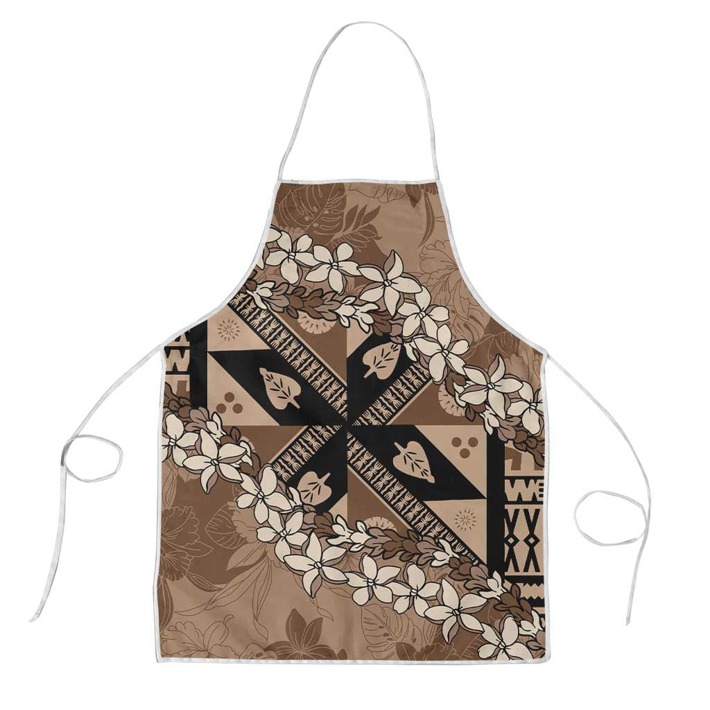 Bula Fiji Plumeria Tagimoucia Salusalu Mocha Apron Kaiviti Masi LT7 Mocha - Polynesian Pride