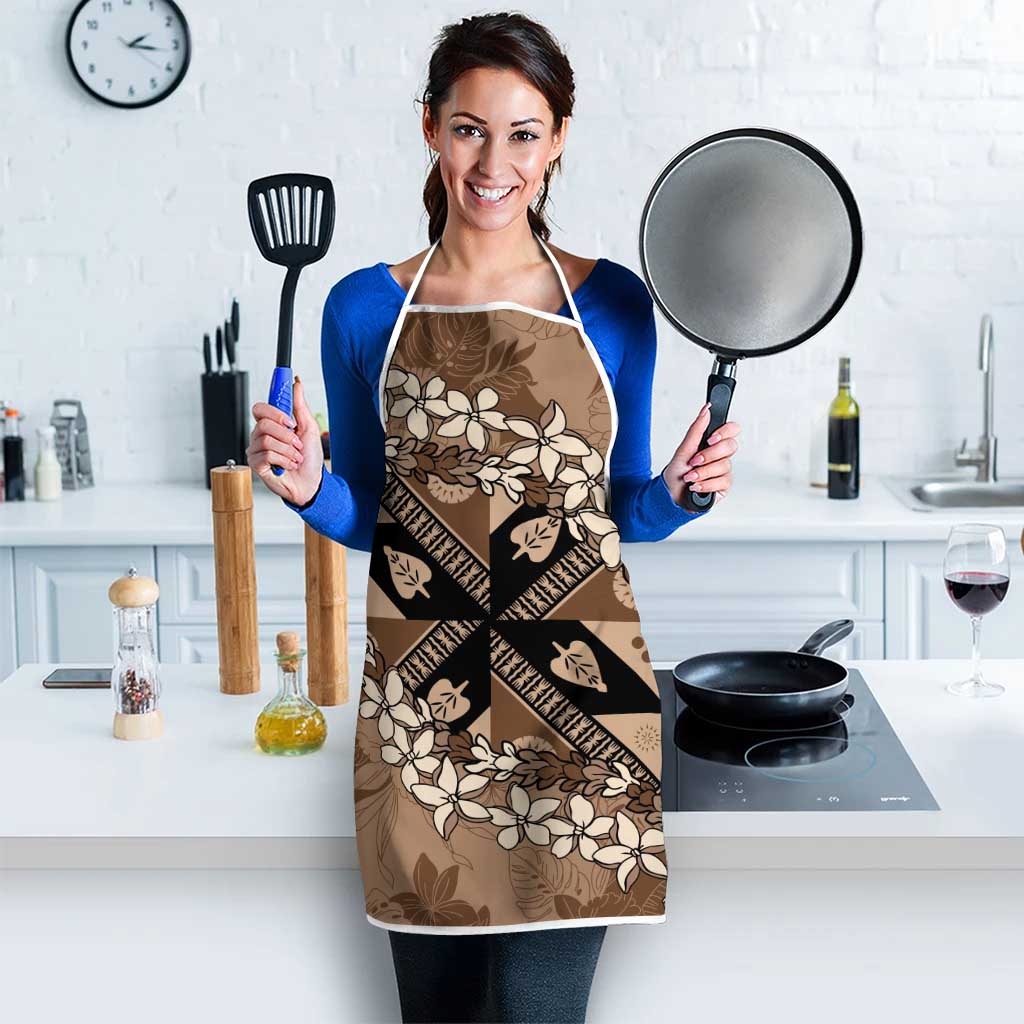 Bula Fiji Plumeria Tagimoucia Salusalu Mocha Apron Kaiviti Masi LT7 - Polynesian Pride