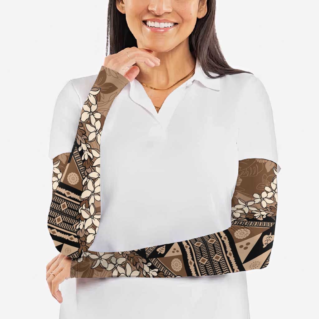 Bula Fiji Plumeria Tagimoucia Salusalu Mocha Arm Sleeves Kaiviti Masi LT7 - Polynesian Pride