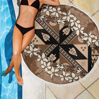 Bula Fiji Plumeria Tagimoucia Salusalu Mocha Beach Blanket Kaiviti Masi LT7 - Polynesian Pride