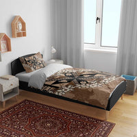 Bula Fiji Plumeria Tagimoucia Salusalu Mocha Bedding Set Kaiviti Masi LT7 - Polynesian Pride
