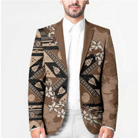 Bula Fiji Plumeria Tagimoucia Salusalu Mocha Blazer Kaiviti Masi LT7 - Polynesian Pride