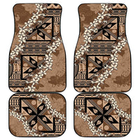 Bula Fiji Plumeria Tagimoucia Salusalu Mocha Car Mats Kaiviti Masi LT7 - Polynesian Pride