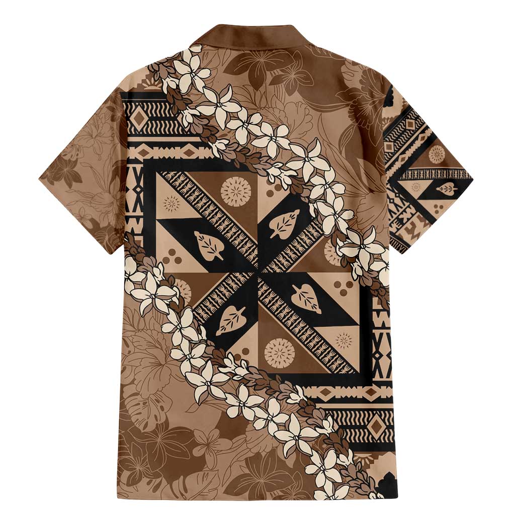 Bula Fiji Plumeria Tagimoucia Salusalu Mocha Family Matching Mermaid Dress and Hawaiian Shirt Kaiviti Masi LT7 - Polynesian Pride
