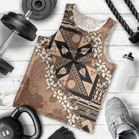 Bula Fiji Plumeria Tagimoucia Salusalu Mocha Men Tank Top Kaiviti Masi LT7 - Polynesian Pride