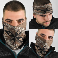 Bula Fiji Plumeria Tagimoucia Salusalu Mocha Neck Gaiter Kaiviti Masi LT7 - Polynesian Pride
