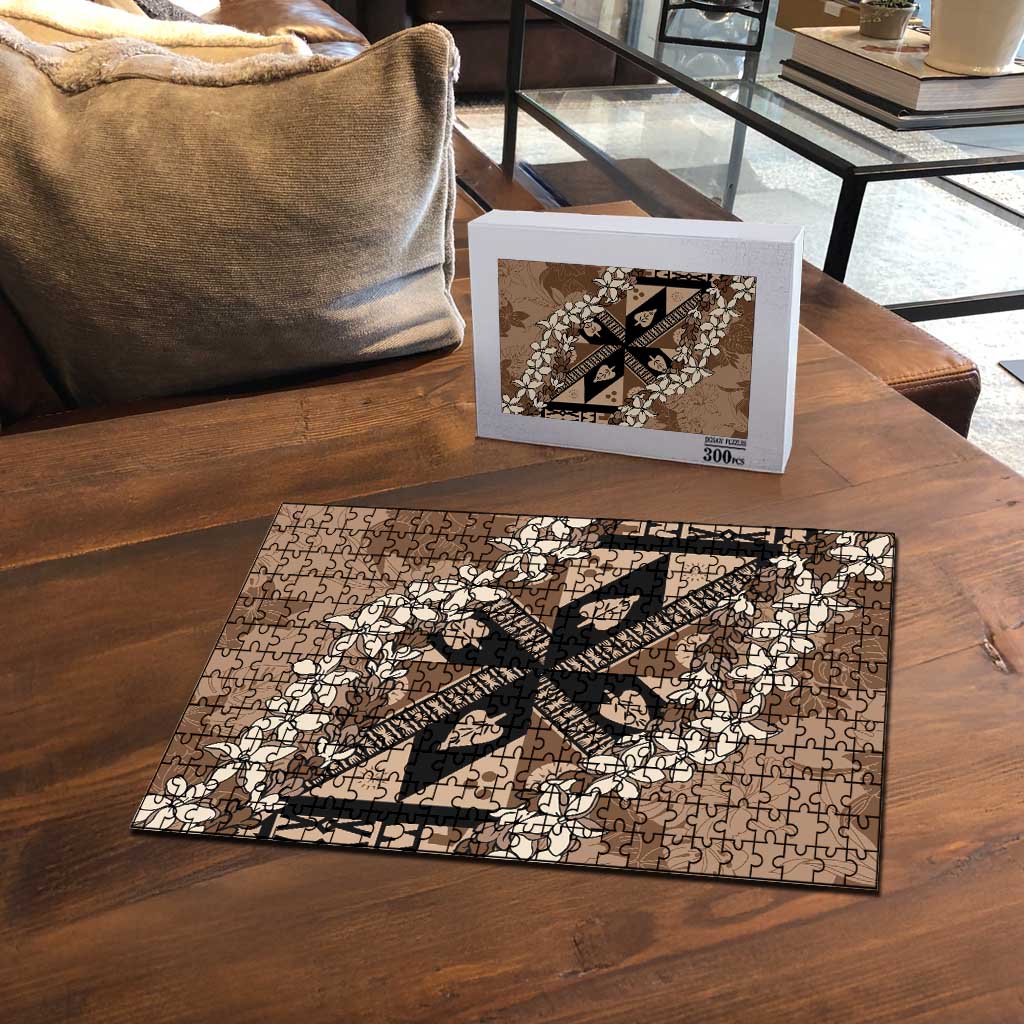 Bula Fiji Plumeria Tagimoucia Salusalu Mocha Puzzle Kaiviti Masi LT7 - Polynesian Pride