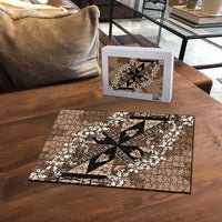 Bula Fiji Plumeria Tagimoucia Salusalu Mocha Puzzle Kaiviti Masi LT7 - Polynesian Pride