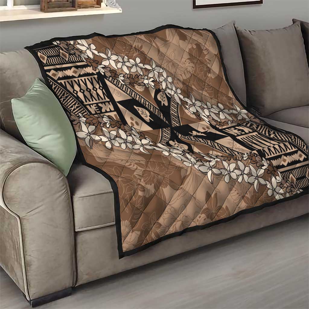 Bula Fiji Plumeria Tagimoucia Salusalu Mocha Quilt Kaiviti Masi LT7 - Polynesian Pride