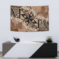 Bula Fiji Plumeria Tagimoucia Salusalu Mocha Tapestry Kaiviti Masi - Polynesian Pride